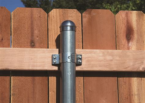 metal pole to wood fence brackets|galvanized fence post with wood.